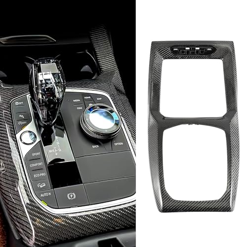 Fancemot Real Carbon Fiber Center Console Gear Shift Panel Cover Compatible with BMW X3 G01 X3M F97 2022-2024, X4 G02 X4M F98 2022-2025