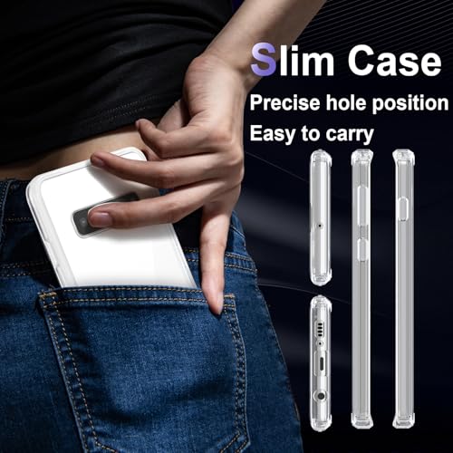 Image of Case for Samsung Galaxy S10, Military Grade Drop Protection Phone Case, Yellowing Resistant, Anti-Scratch Hard PC Back, Shockproof Hard Ultra-Thin Protective Cover, Clear