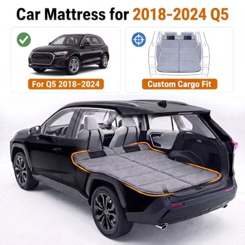 Image of Car Mattress for 2018-2024 Audi Q5, Upgraded Non-Inflatable Thickened Foam SUV Car Camping Mattress, Foldable Trunk Sleeping Pad Car Bed Mattress for Road Trips Camping Travel