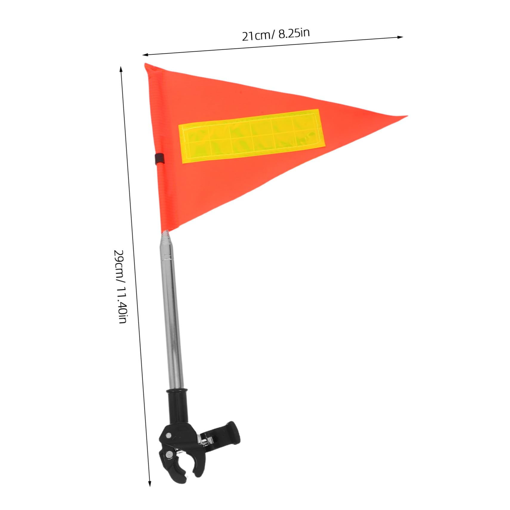 GALPADA Drapeau de Fauteuil Roulant Réfléchissant en PVC Mât Acier Inoxydable Hauteur Ajustable 1,2 m