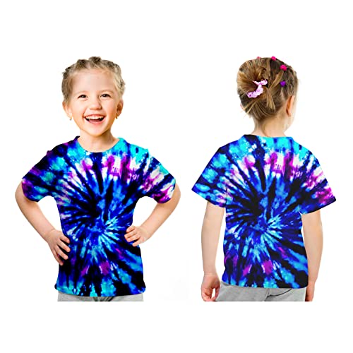 Image of Kids Tie Dye Shirt 6-18 Years Children Hippies Senior Tie-Dye Tee Tshirt for Boys' Girls'