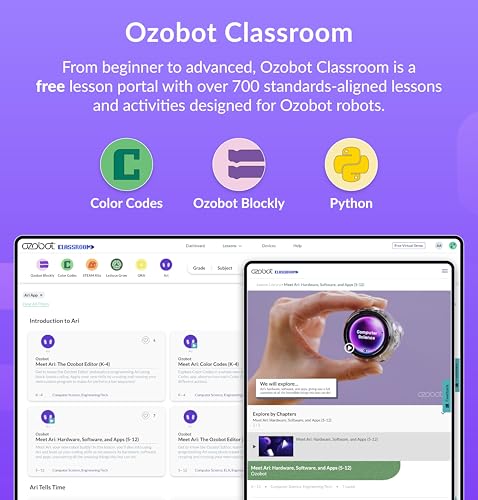 Ozobot Ari Entry Kit | Interactive Learning Robot with Touch Screen, ToF Sensor, Accelerometer, Gyroscope, and AI Integration | Hands-On STEM Education for Classrooms and Homeschool - Thumbnail 6