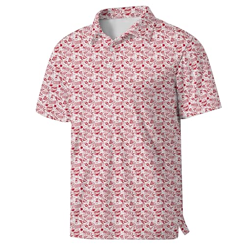 UOER Polo Shirt for Men Ohio Golf Shirts Short Sleeve Quick Dry Performance Moisture Wicking Collared Golf Polos