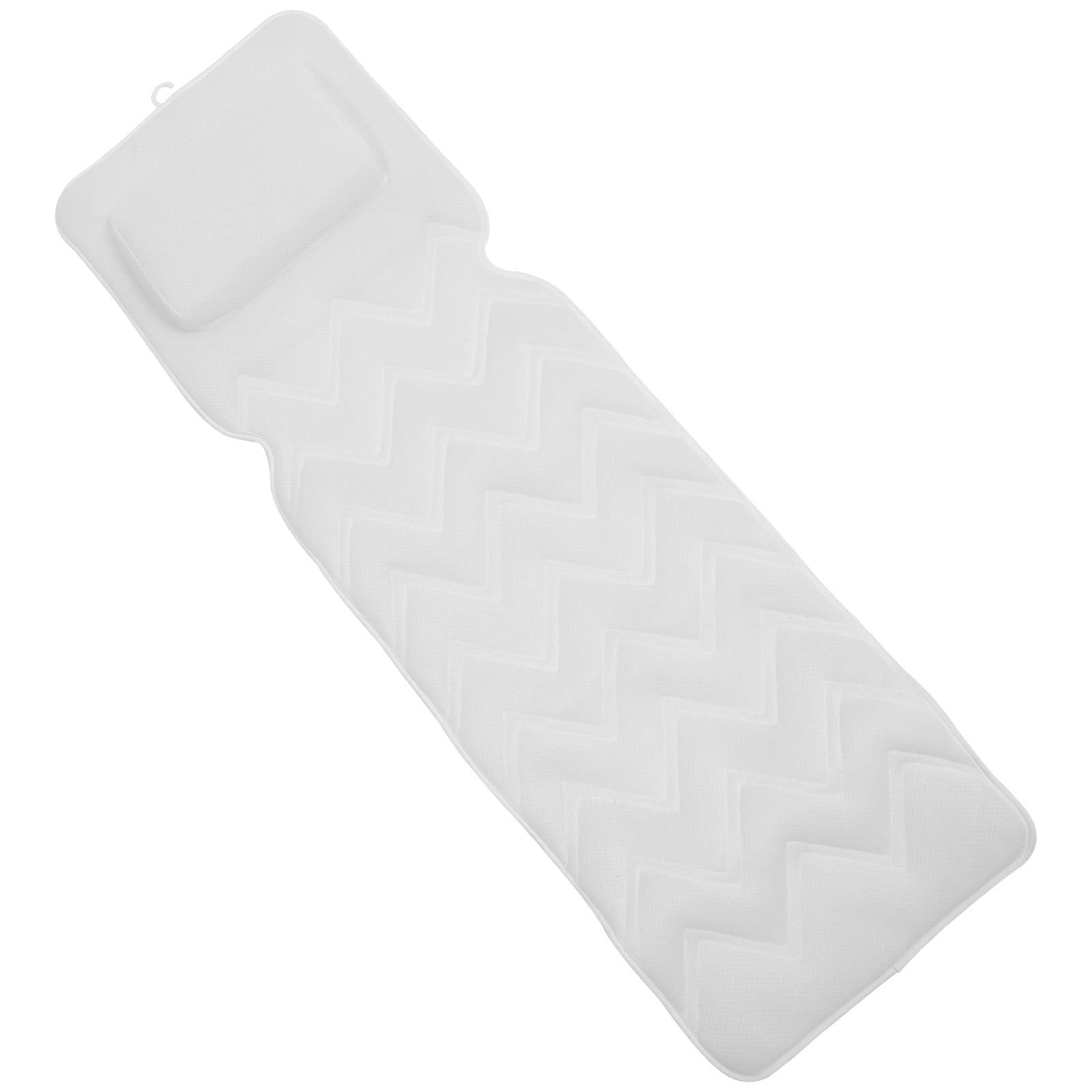 DOITOOL Almohadilla para Bañera de Poliéster Blanco Antideslizante Ventosas Fácil de Instalar para Baño y SPA Cómodo y Seguro
