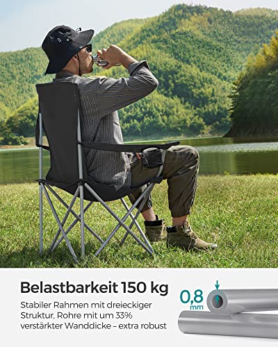 SONGMICS 2er Set Klappstuhl Campingstuhl Klappstuhl Komfortable Schwerlaststruktur max. Tragkraft 150 kg mit… - Image 5