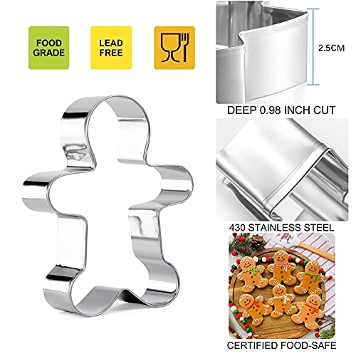Christmas Cookie Cutters Set, 8PCS Stainless Steel Christmas Cookie Cutters for Baking Christmas Biscuit Cutters - Image 2