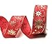 Produktbild SCHLEIFENBAND 20m x 40mm ROT + goldene STERNE Dekoband Geschenkband WEIHNACHTEN [5124]