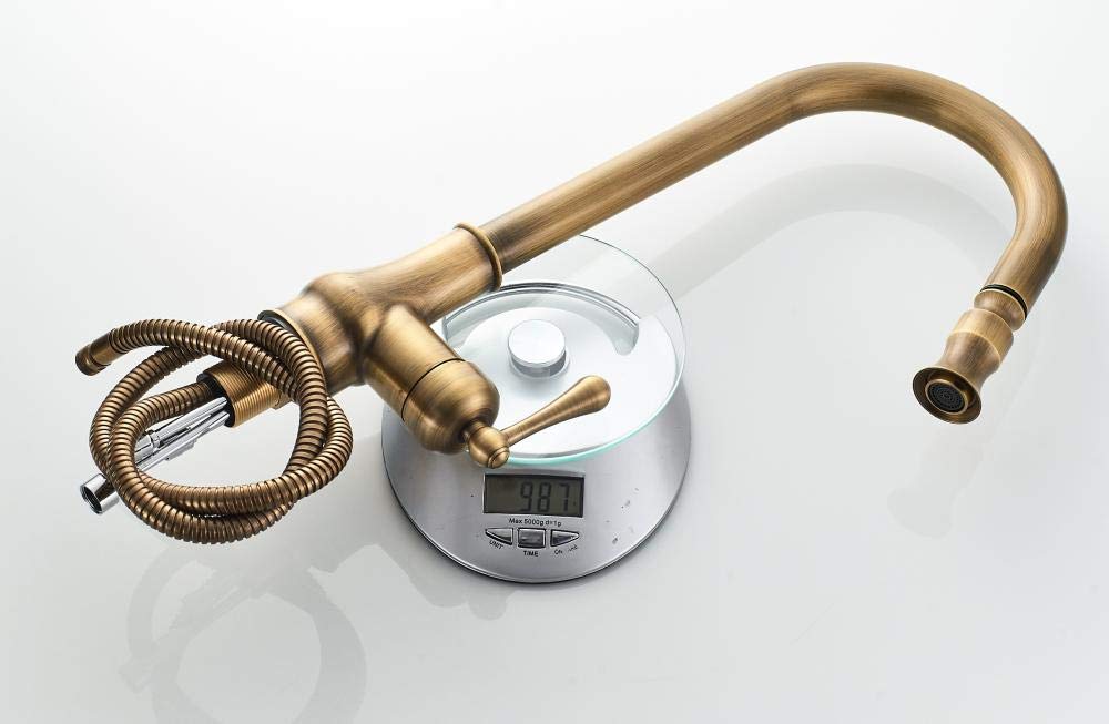 Grifo de cocina extraíble giratorio de 360 grados, dorado/cromo/metal/negro, boquilla de arco alto, mezclador moderno para fregadero, accesorios de cocina, versátil y duradero