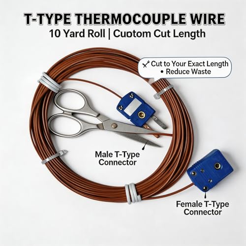Câble thermocouple type T de haute précision avec connecteurs et isolation PVC solide - 4
