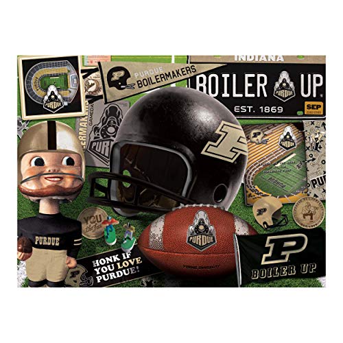 Image of YouTheFan NCAA Purdue Boilermakers FB Retro Series Puzzle - 500 Pieces, Team Colors, Large