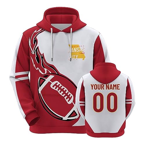 Personalized Football Hoodies with Name Number 3D Printed Sweatshirts for Men Women Youth Unique Pullover Fan Apparel Yellow White