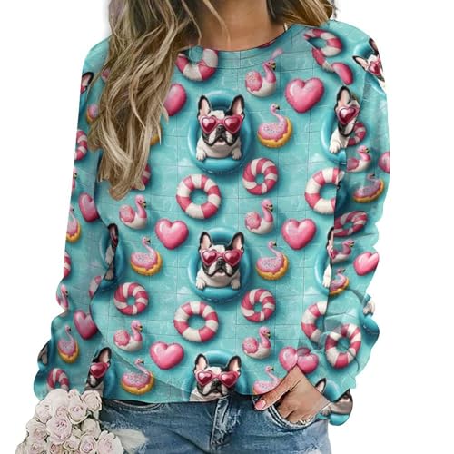 Sweat bouledogue français femme vêtement cocooning pour le week-end