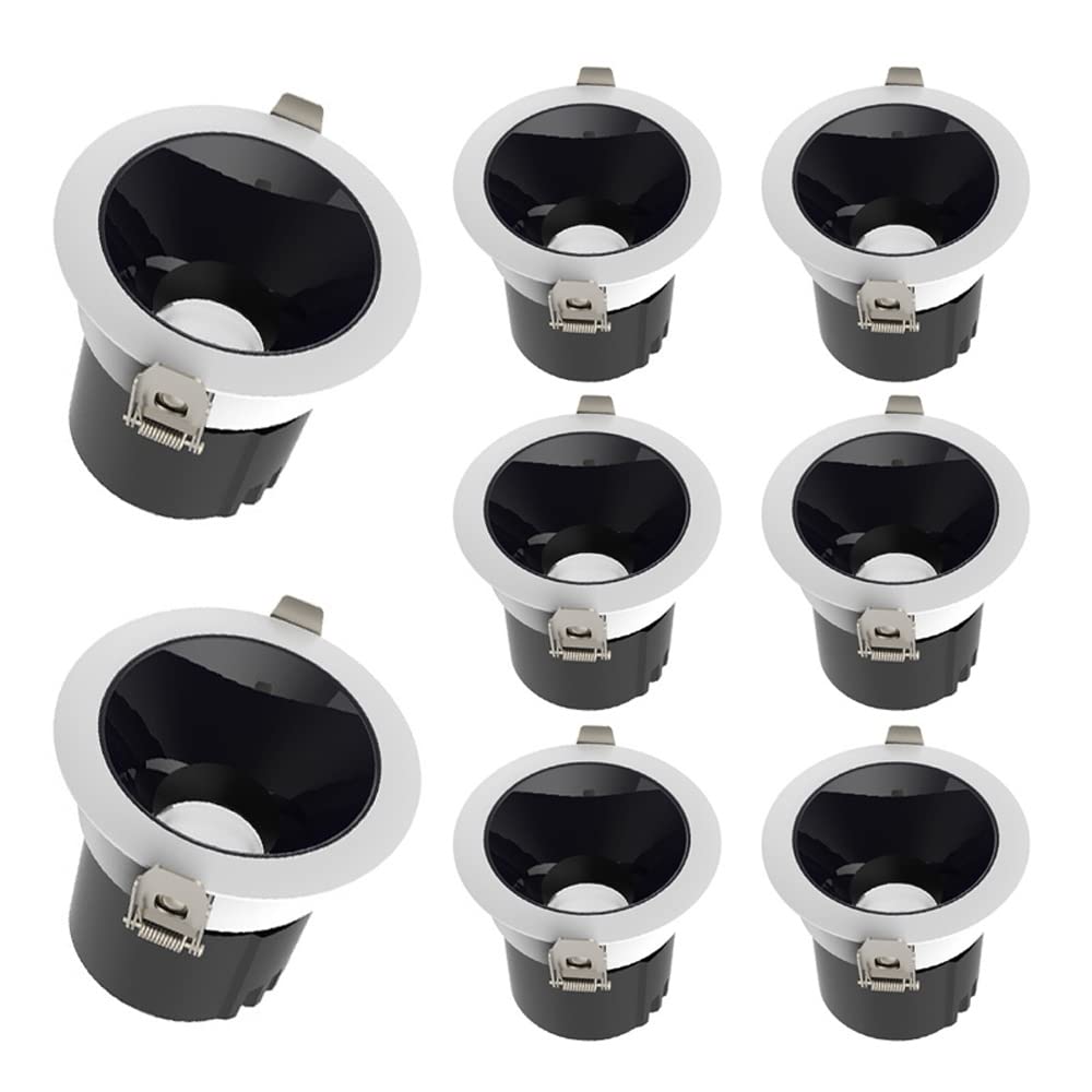 8-pak 2-calowe 3-calowe 4-calowe oświetlenie podtynkowe LED z podświetleniem, 5W, 10W, 15W, 24W, do biura, salonu, 5W-6000k