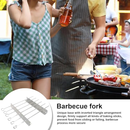 Accesorios reutilizables para parrilla y soporte de brochetas de carne 4