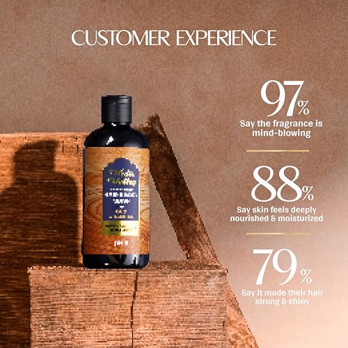 Image of VEDIC VALLEY Oud Chandan Hair & Body Wash with Ceramide and Patchouli Oil | Paraben Free Body Wash for Men & Women Helps Reduce Hair Fall & Supports Healthy Growth | Brightens Skin, Nourishes & Moisturizes Formula | 300 ml