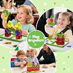 Mini Magnetic Tiles Travel Set with Iron Storage Box | Portable STEM Building Blocks for Kids 3-8 Montessori Educational Magnet Toys for Airplane