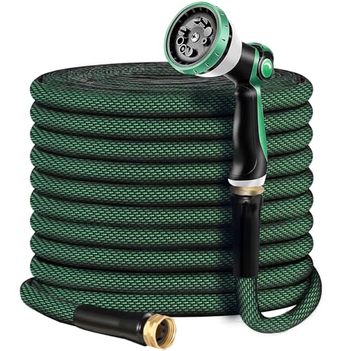 Garden Hose 100 FT, Heavy Duty Water Hose with Aluminum Fittings, Puncture Proof All-weather, Ultra-Lightweight and Flex - Detailed View