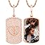 542 Rose gold small square pendant&rope chain]