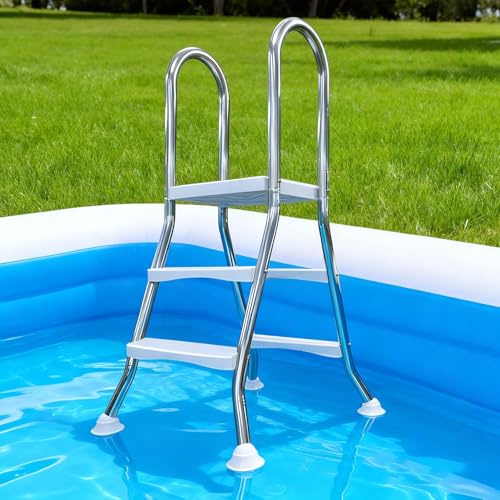 Escalera para Piscina Elevada de Acero Inoxidable 2 Peldaños miniatura 1