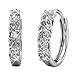 Cate & Chloe Bethany Strong White Gold Hoop Earrings, 18k Gold Hoop Earrings with Large Swarovski Crystals, Silver Hoop Earring Set for Women, Wedding Anniversary Jewelry, Hypoallergenic