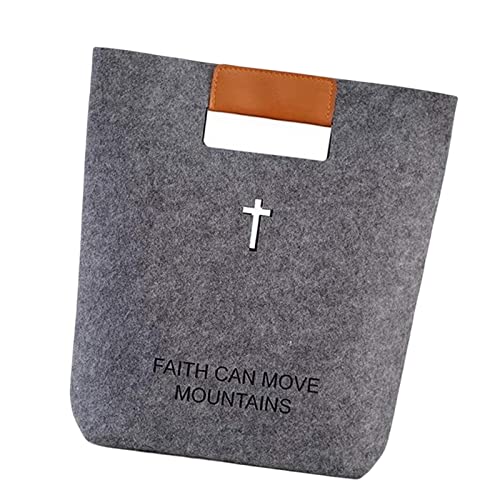 Bible Carrying Case with Portable Handle Bible Bag Totes Bag Organizer Durable Felt Tote Bible for Men Women, Gray