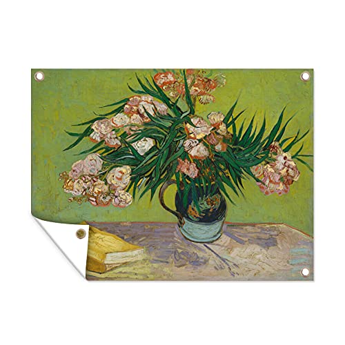 MuchoWow Poster exterieur Les lauriers-roses - Vincent van Gogh Decoration murale 40x30 cm Résistant aux intempéries/soleil