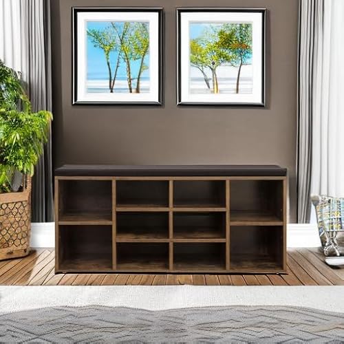 image for VASAGLE CUSTOS Collection - Shoe Bench, Storage Bench with Padded Seat