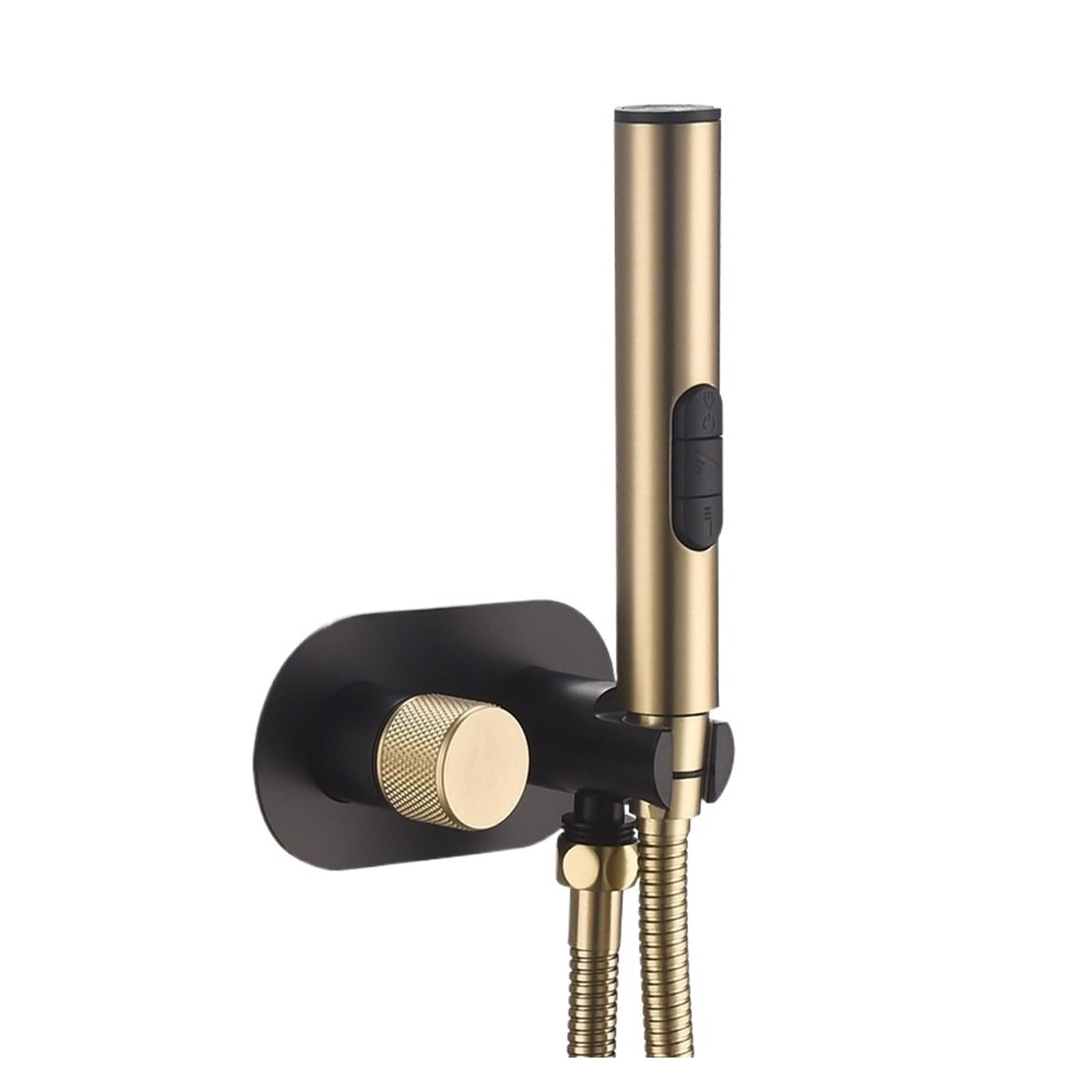 Bateria Bidetowa Brush Gold Do Łazienki, Naścienna, Z Mieszaczem Ciepłej I Zimnej Wody, Toalety, Bidetu Prysznica Wysokie CiśNienie Wody(Black brush gold)