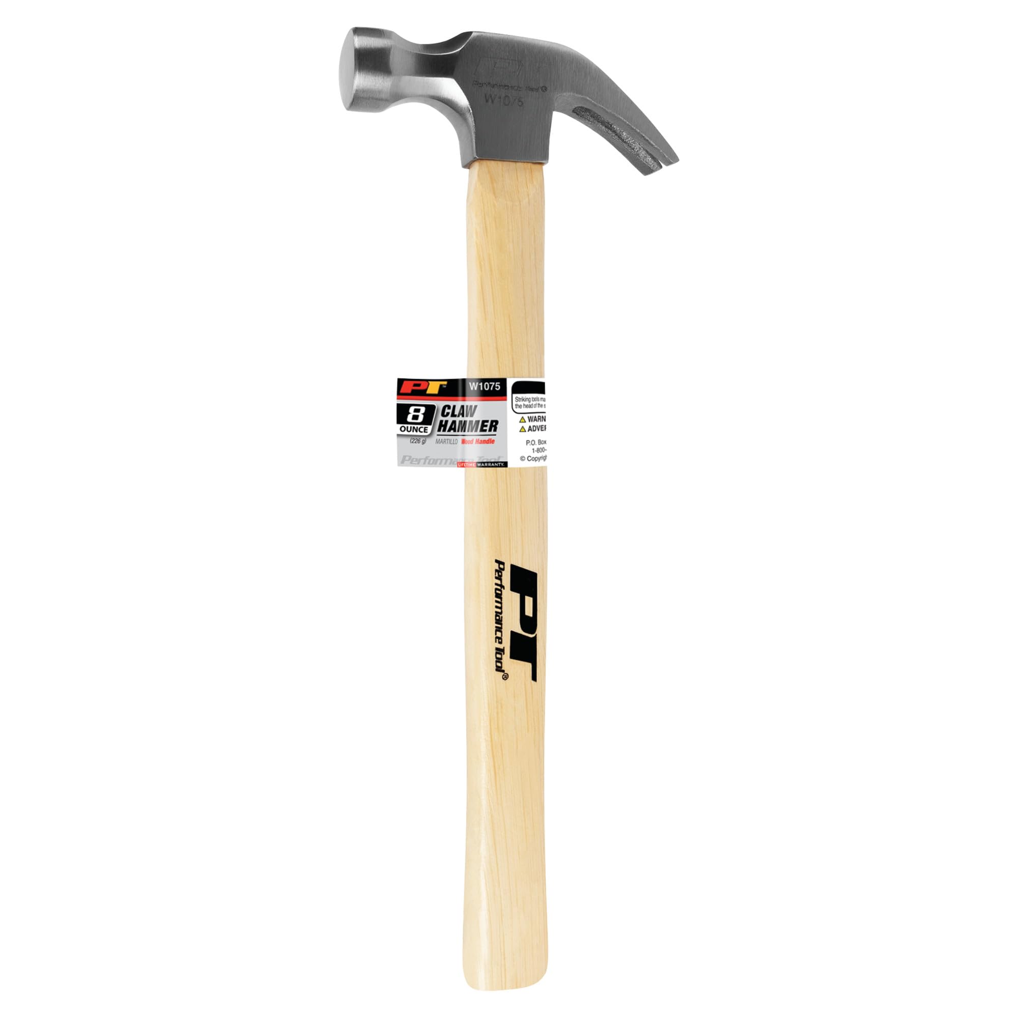 Performance Tool W1075 - Martello da carpentiere con manico in legno, 226 g