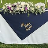 Personalized Embroidered Table Runner for Wedding, Custom 54 Inch Mr & Mrs Tablecloth 27 Colors Option Gift for Couples