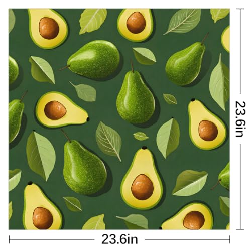 Square Head Scarf Fruit Green Avocado Bandana Silk Feel Like Hair Wrap Shawl Lightweight Scarves Fashion Accessories for Women Girls3
