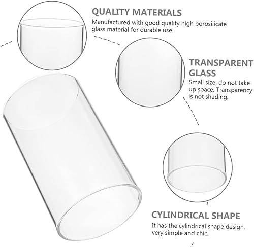 Miniatura 5 de 4 piezas de cubierta protectora de vela de vidrio transparente para velas de pilar, soporte de tubo cilíndrico decorativo para decoración del hogar