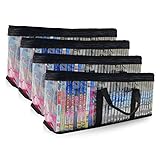 Handy Portable DVD/CD Storage Bags 4 Pack Holds 160 Total Movies or Video Games with Sturdy Carrying Handles Set (Set of 4)