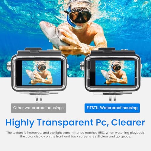 Image of ZORBES Waterproof Case for DJI Action 5PRO /4 /3 with Anti-Fog Underwater Housing Shell Cage Supports 50M /164FT Deep Diving Scuba Snorkeling Swimming with Quick Release Screw, Camera Accessories