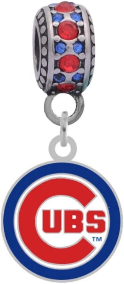 Cubs Logo Charm Compatible With Pandora Style Bracelets. Can also be worn as a necklace