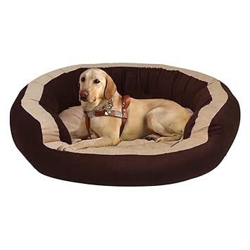 Amazon Brand - Umi Reversible Cat and Dog Dual Color Pet Bed (XL, Brown-Cream)