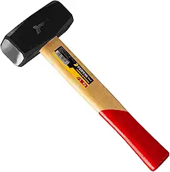 Marreta Quadrada 1Kg Em Aço Forjado Com Cabo De Madeira