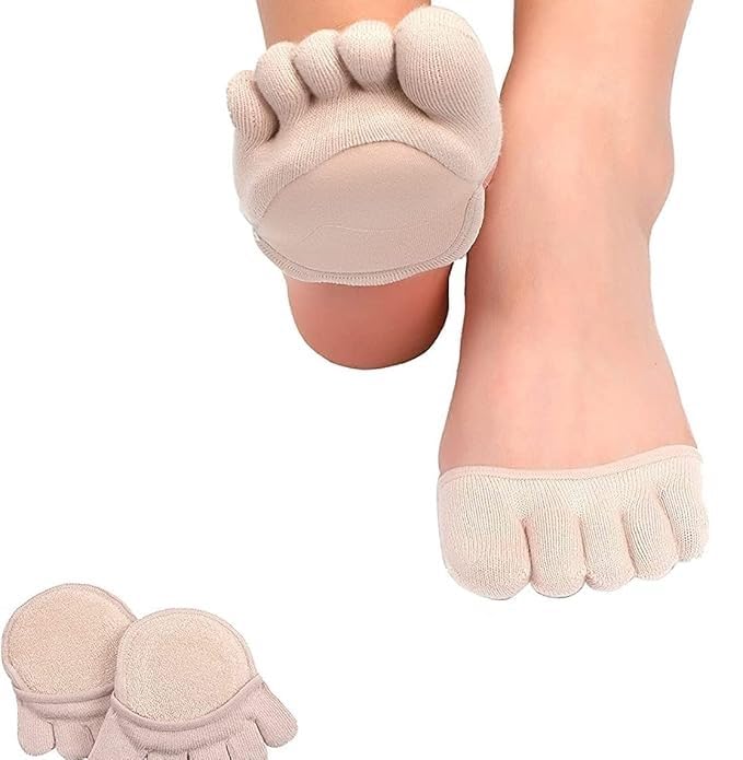 1 Pairs Socks for Women and Men - Five Finger Half Socks, No Show Liner, Non-Slip Ball of Foot Cushions Sock Invisible Forefoot Pads for High Heels, Sandals, Flats, Boots-image-34