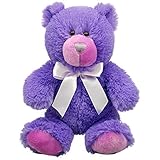 Anico Plush Toy Bright Bear, Stuffed Animal, Purple, 8 Inches Tall