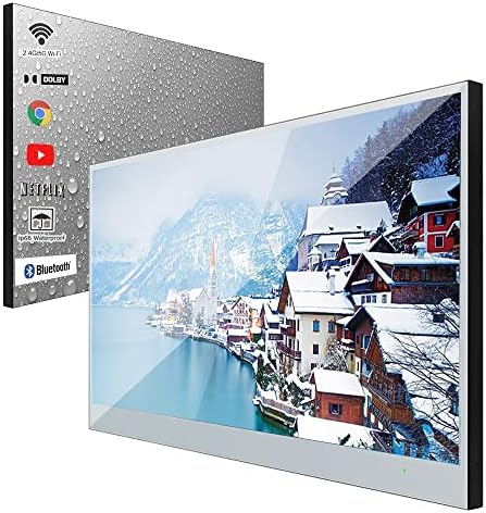 Soulaca 27 inches Smart Mirror TV for Bathroom IP66 Waterproof Android System with Integrated HDTV(ATSC) Tuner and Built-in Wi-Fi&Bluetooth