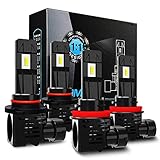 JDM ASTAR High Performance 1:1 Design 9005 High Beam H11 Low Beam Combo White Light Output More Downroad Visibility LED Headlight Bulbs