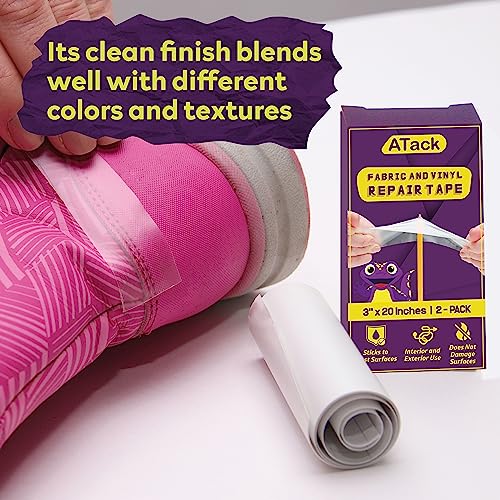 ATack Fabric and Vinyl Tear Repair Tape, Clear, 3-Inches by 20-Inches (2-Set), Waterproof Vinyl Repair Hole Patch Kit for Tent, Exercise Ball, Kayak, Inflatable Bed, Pool Float, and Airbed Mattress - Thumbnail 6