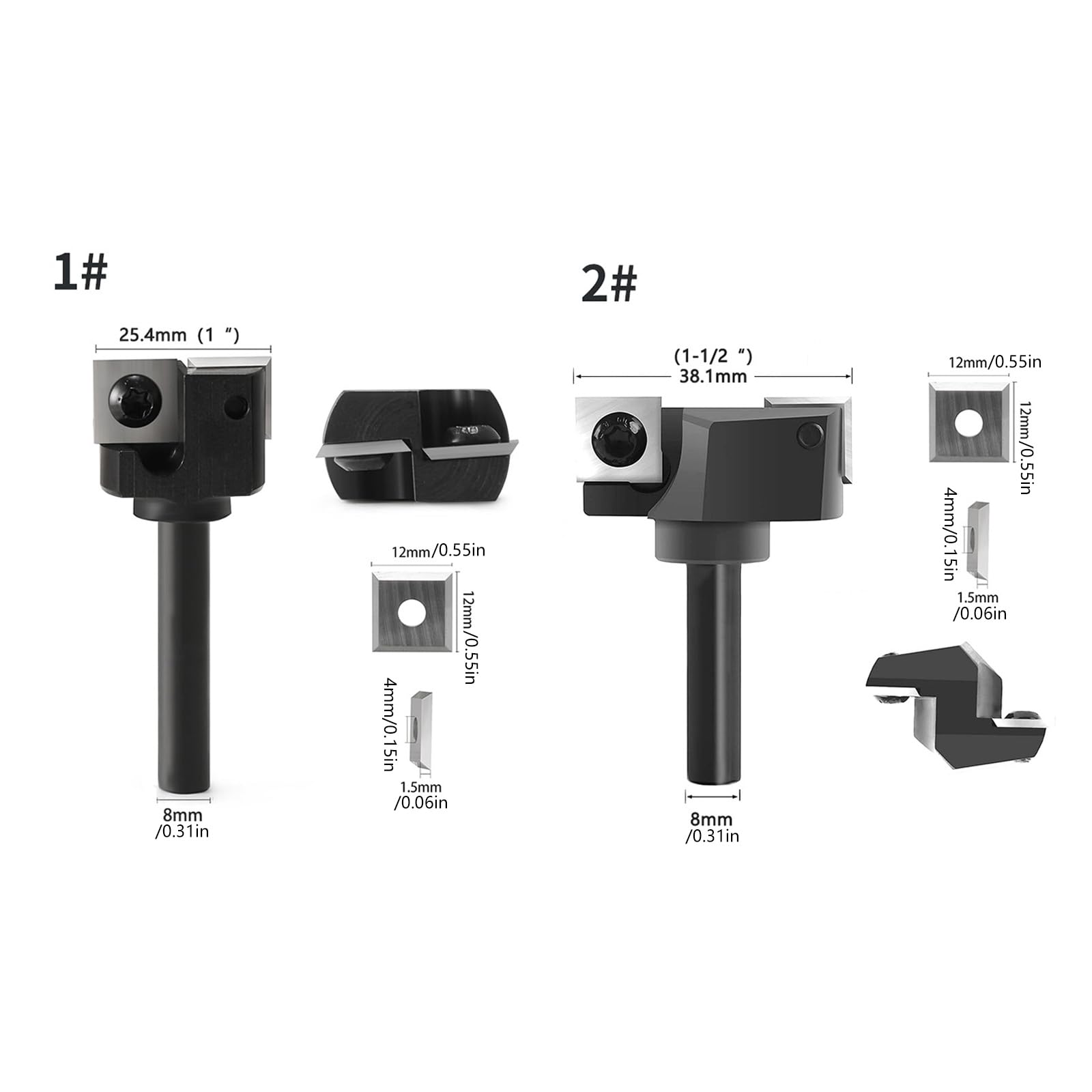 Broca universal de 8 mm para centros de mecanizado, enrutadores, ideal para procesamiento de madera, línea decorativa