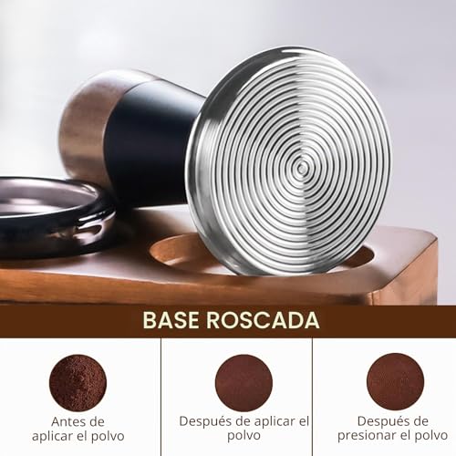 Miniatura 3 de Prensador De Café,Premium Tamper,Prensadores De Café Tamper 51mm,Distribuidor De Café Espresso,304 Almohadillas De Café Con Base De Silicona,Para Café Exprés Prensador