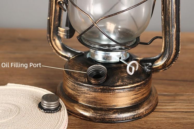 Lampe à Pétrole Vintage Fyearfly - Lanterne Tempête Extérieur - Style Rétro - Hauteur 27.5cm