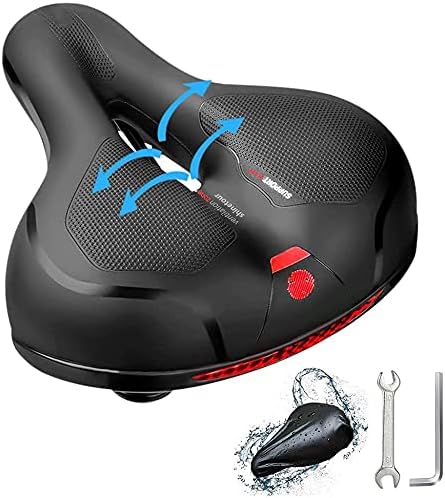 Bike Saddle, Comfortable Wide Bicycle Saddle Seat for Men Women, Anti-Slip Waterproof Cycling Seat for Mountain Bikes City Bikes