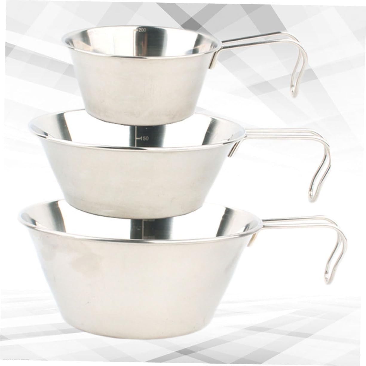 3pcs Serving Bowls Stainless Steel Camping Bowls Collapsible Outdoor Bbq Cooker