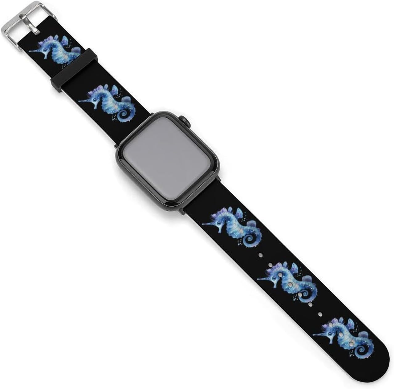Seahorse Watercolor Watch Bands Silicone Waterproof Strap Soft Sport Bands Replacement Straps Compatible with Apple Watch