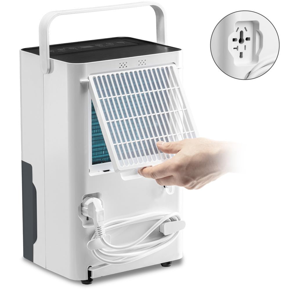 TROTEC Osuszacz powietrza elektryczny TTK 33 E – wydajność 14 L/dzień – powierzchnia 15 m² / 37 m³ – urządzenie osuszające z funkcją automatycznego wyłączania