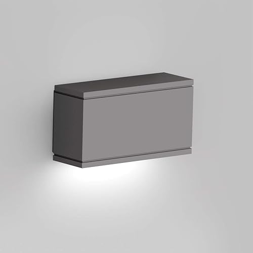 Miniatura 3 de WAC Lighting WS-W2509-GH Rubix - Lámpara de pared rectangular LED para exteriores, talla única, blanco/grafito